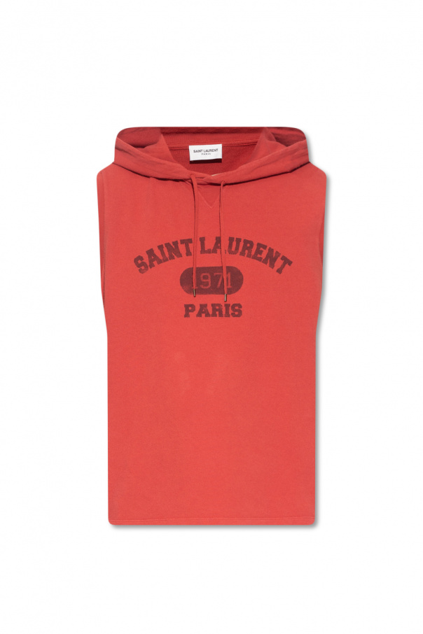 Saint laurent red hoodie deals